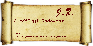 Jurányi Radamesz névjegykártya
